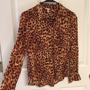 Forever 21 leopard Blouse S